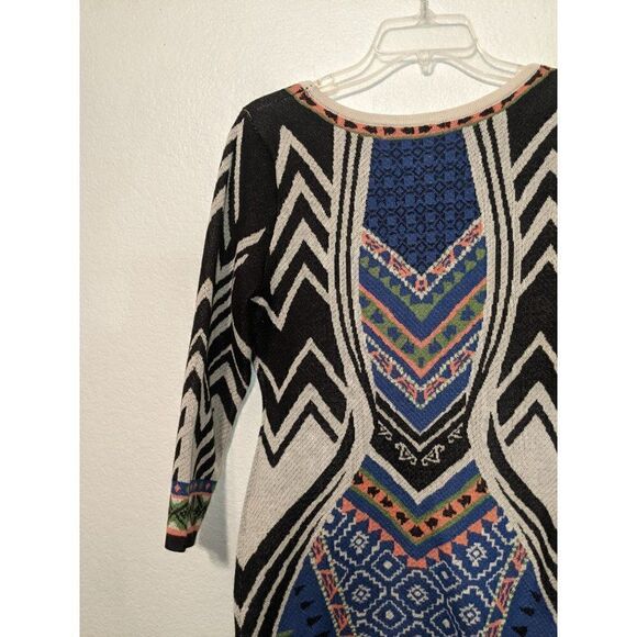 Flying Tomato Women's Three-Quarter Sleeve Geometric Printed Knit Dress Sz M - Picture 8 of 14